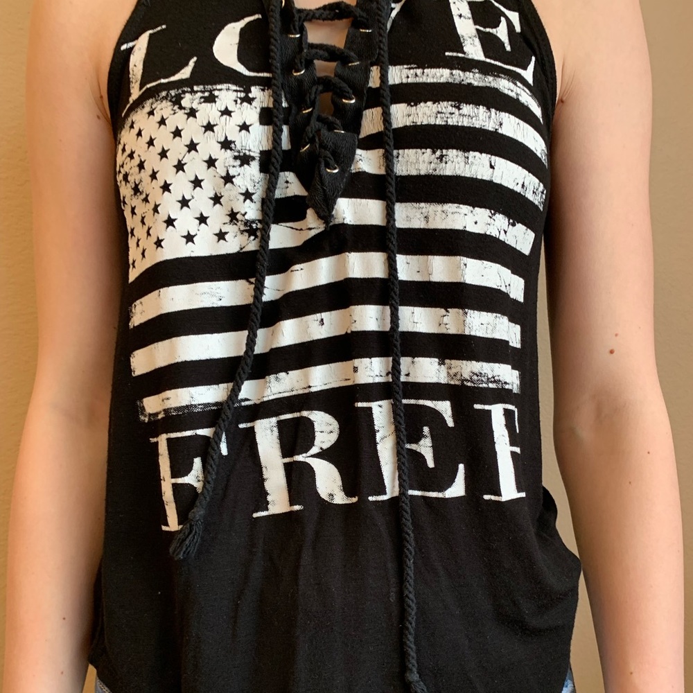 Love Free Black and White Tank Top
